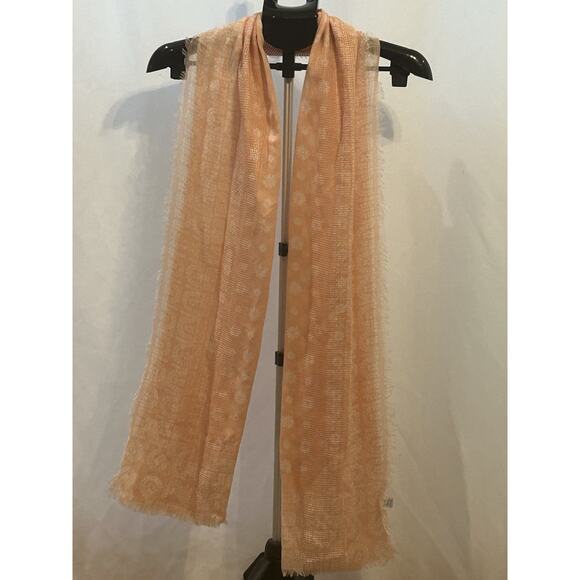 Soft Peach Polka Dot Scarf - Picture 1 of 3